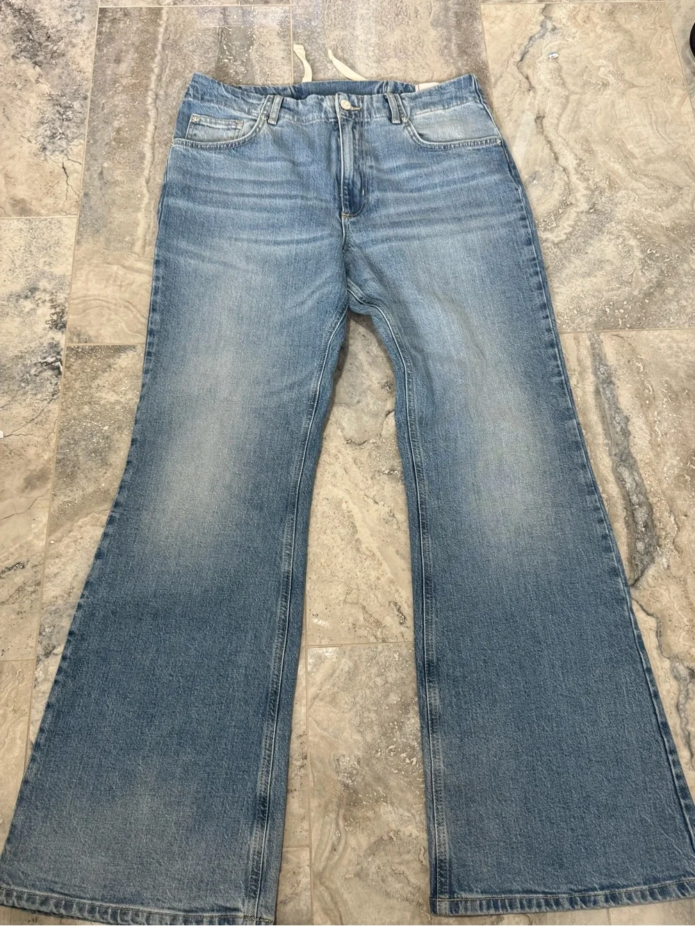 BDG Y2K Light Blue Lace-Up Flare Jeans